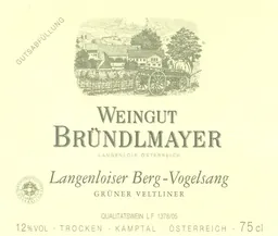 Brundlmayer Langenloiser-Berg Vogelsang Gruner Veltliner