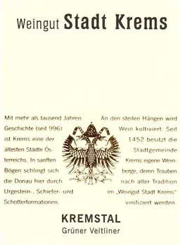 Stadt Krems Kremstal Gruner Veltliner