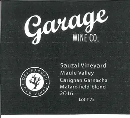 Garage Wine Co. Sauzal Vineyard Lot 75 Field Blend