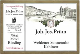 J.J. Prum Wehlener Sonnenuhr Riesling Kabinett