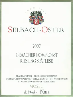 Selbach Oster Graacher Domprobst Riesling Spatlese