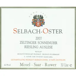 Zeltinger Sonnenuhr Riesling Auslese Rotlay