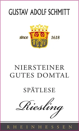 Moselland Gustav Adolf Schmitt Niersteiner Gutes Domtal Spatlese