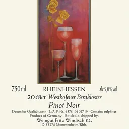 Weingut Fritz Windisch Westhofener Bergkloster Rheinhessen Pinot Noir