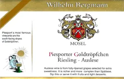 Wilhelm Bergmann Piesporter Goldtropfchen Riesling Auslese