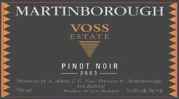 Voss Estate Martinborough Pinot Noir