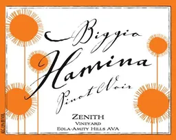 Biggio Hamina Cellars Zenith Vineyard Pinot Noir