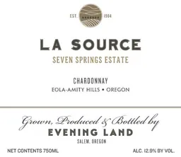 Evening Land Vineyards Seven Springs Vineyard La Source Chardonnay