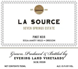 Seven Springs Vineyard La Source Pinot Noir