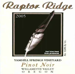 Raptor Ridge Winery Yamhill Springs Vineyard Pinot Noir