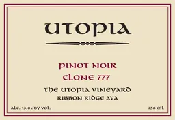 Utopia Vineyard Clone 777 Whole Cluster Pinot Noir