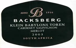 Backsberg Klein Balons Toren Cabernet Sauvignon-Merlot