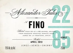 Alexander Jules Fino 22/85 Sherry