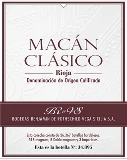Bodegas Benjamin Rothschild and Vega Sicilia Macan Clasico