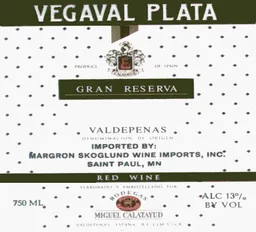 Bodegas Miguel Calatayud Vegaval Plata Gran Reserva