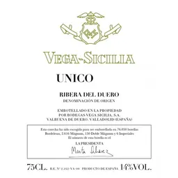 Bodegas Vega Sicilia Unico