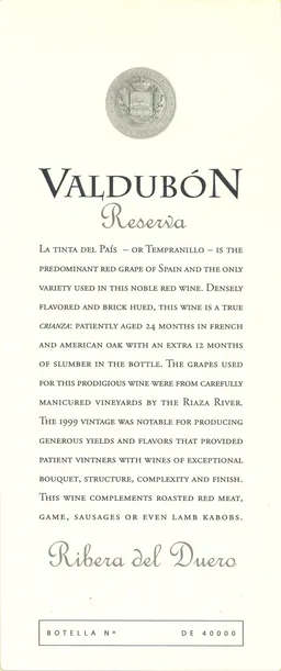 Valdubon Reserva