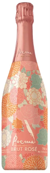 Poema Cava Brut Rose Limited Edition Flower Bottle