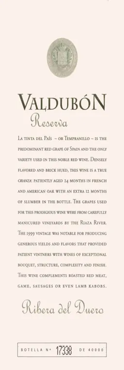 Ribera del Duero Reserva