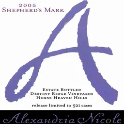 Alexandria Nicole Cellars Shepherds Mark White