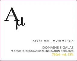 Domaine Sigalas Am Assyrtiko-Monemvasia Santorini