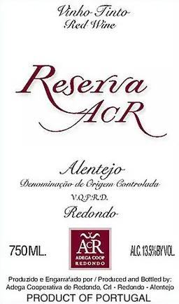 Adega Cooperativa de Redondo ACR Reserva Vinho Tinto