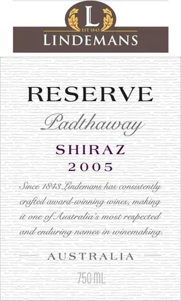 Lindeman’s Bin Series Padthaway Reserve Shiraz