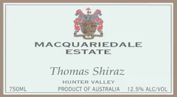 Macquariedale Estate Thomas Shiraz