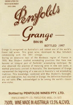 Penfolds Wines Grange Bin 95