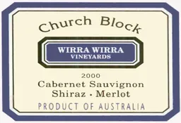 Wirra Wirra Church Block Cabernet Sauvignon Shiraz Merlot