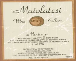 Maiolatesi Wine Cellars Meritage