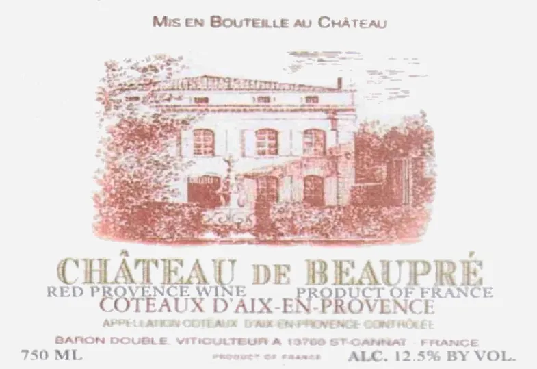Coteaux d'Aix-en-Provence Cuvee du Chateau Rouge Bottle