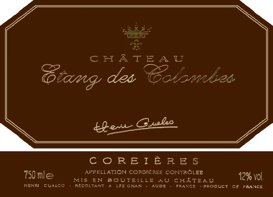 Etang des Colombes Corbieres Rouge Bottle