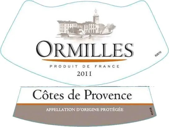 Ormilles Cotes de Provence Rose Bottle