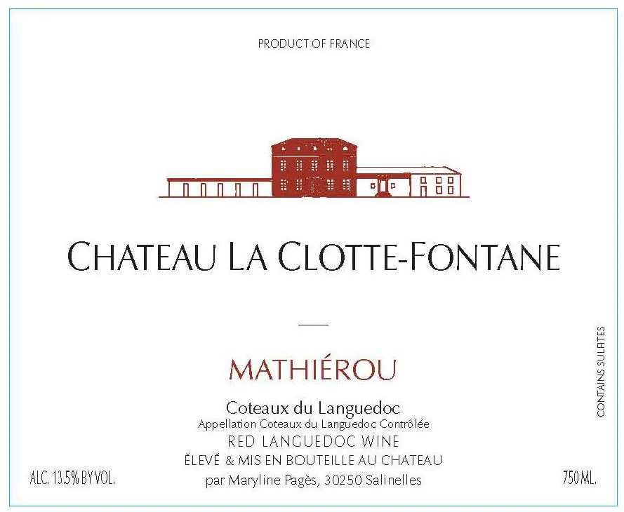 Coteaux du Languedoc Mathierou Bottle