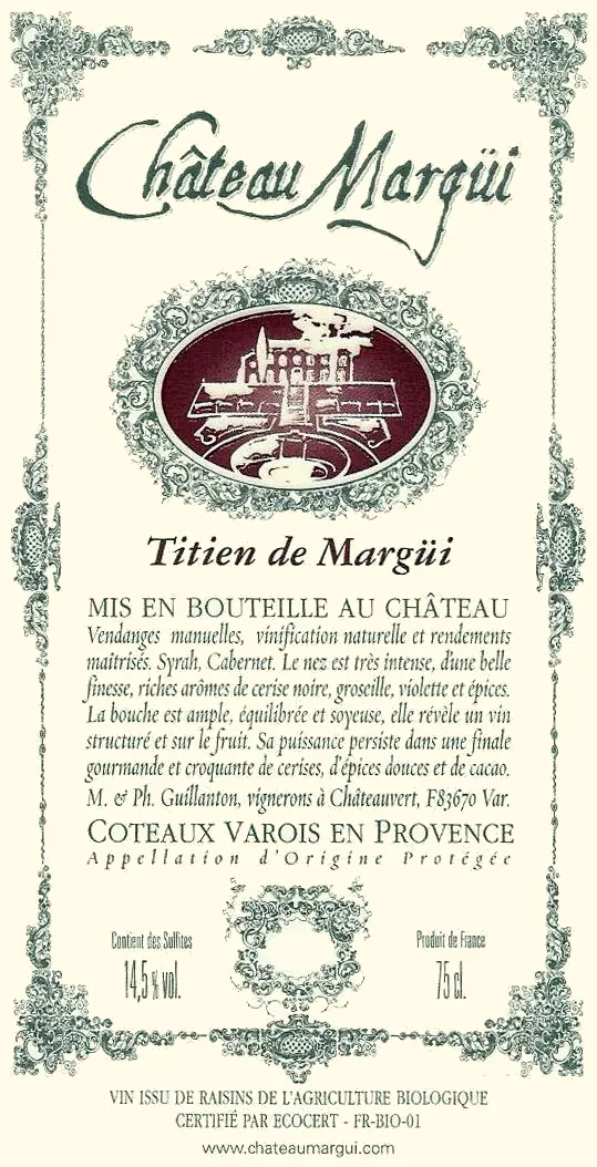 Coteaux Varois Titien de Margui Bottle
