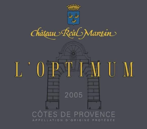 Cotes de Provence l'Optimum Cuvee Prestige Rouge Bottle