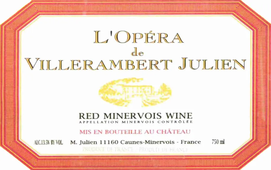 Minervois L'Opera de Villerambert Julien Bottle