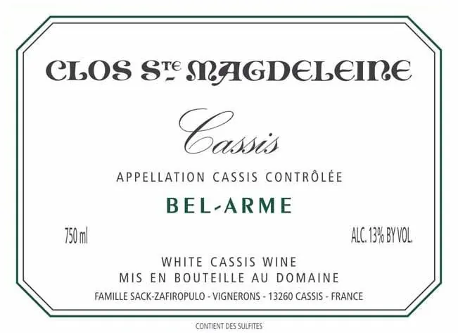 Cassis Blanc Bel-Arme Bottle