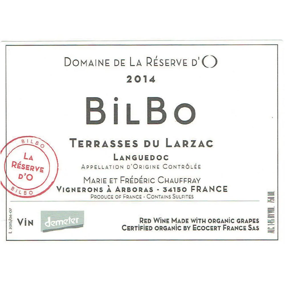 Bilbo Rouge Bottle