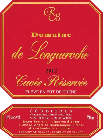 Corbieres Cuvee Reservee Bottle