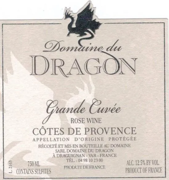 Cotes de Provence Rose Grande Cuvee Bottle