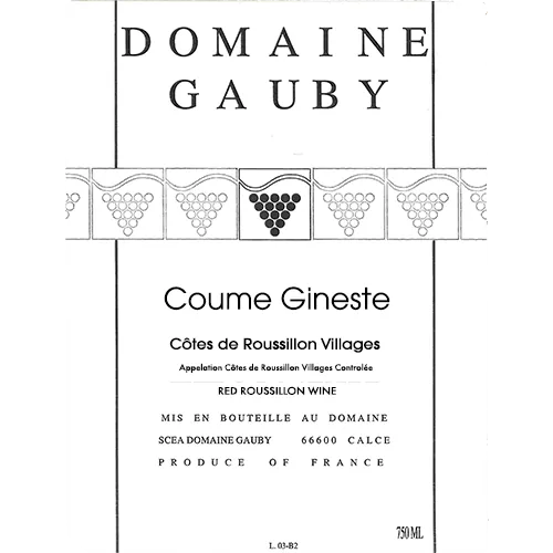 Coume Gineste Cotes du Roussillon Villages Bottle