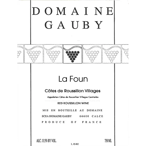 La Foun Cotes du Roussillon Villages Bottle