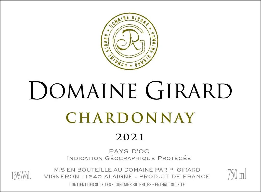 Pays d'Oc Chardonnay Bottle
