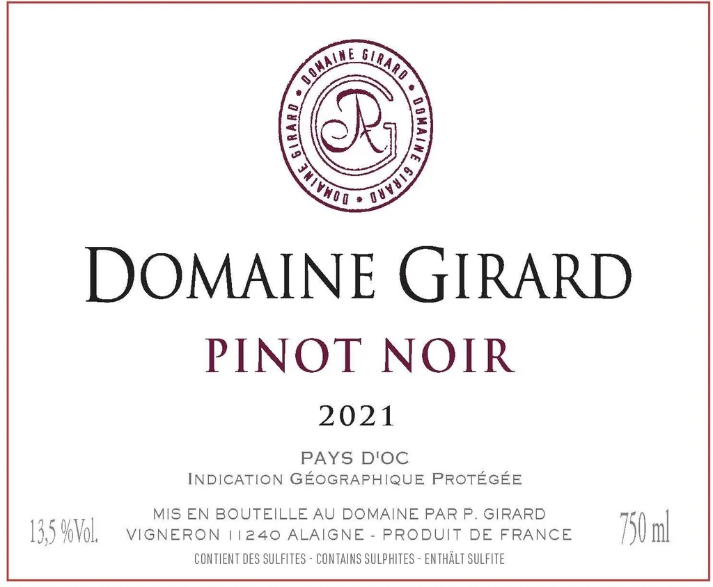 Pays d'Oc Pinot Noir Bottle