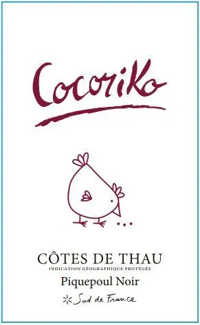 Piquepoul Noir Cocoriko Cotes de Thau Bottle