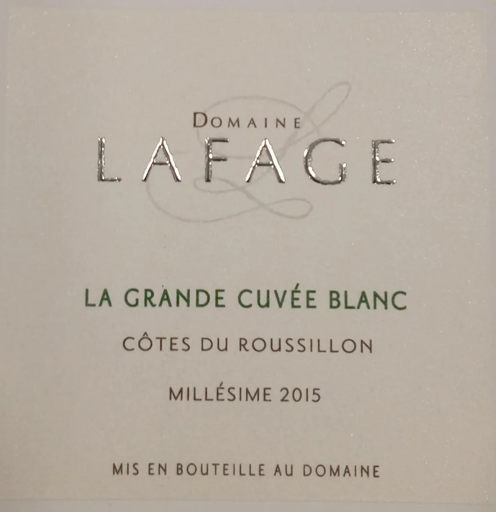 Cotes du Roussillon La Grande Cuvee Blanc Bottle