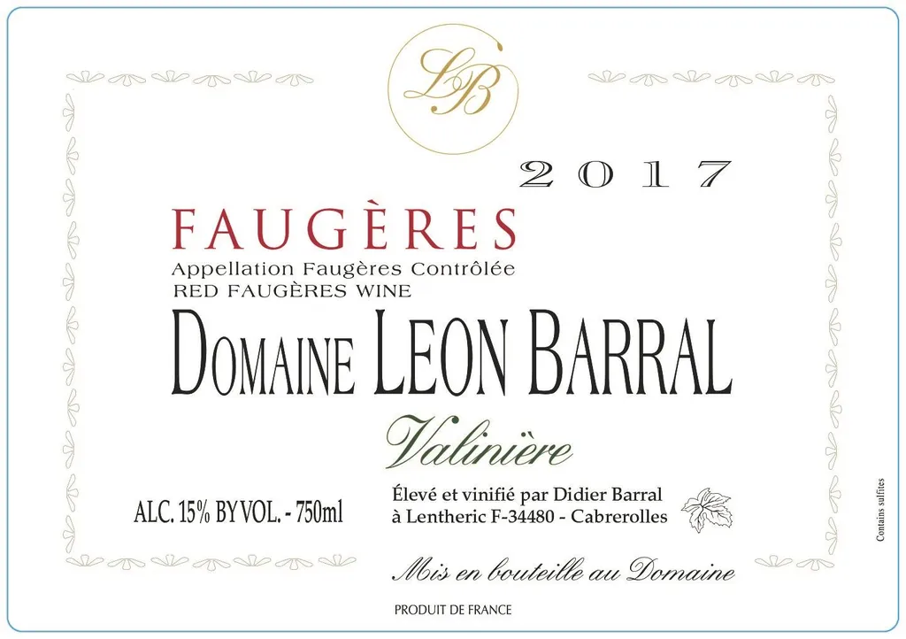 Faugeres Valiniere Bottle