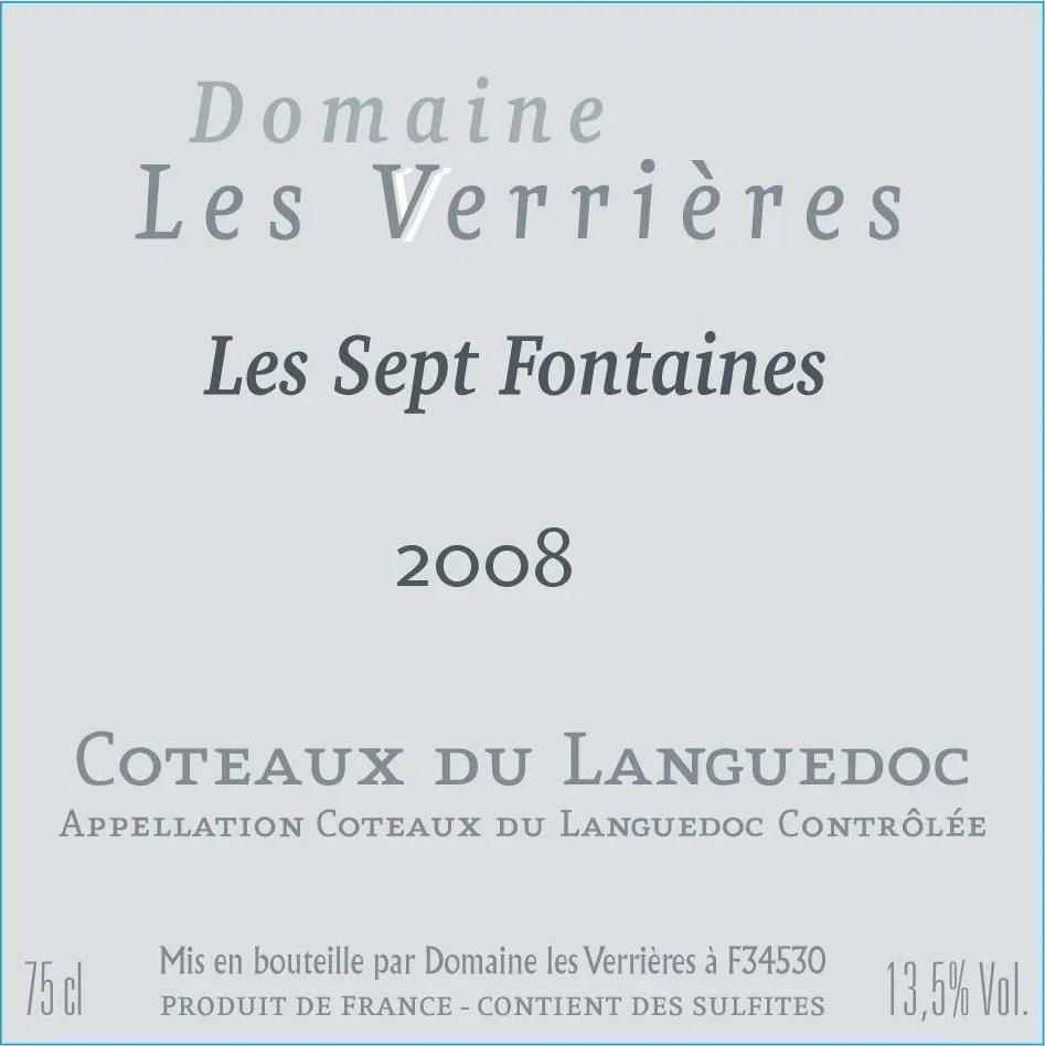 Les Sept Fontaines Bottle